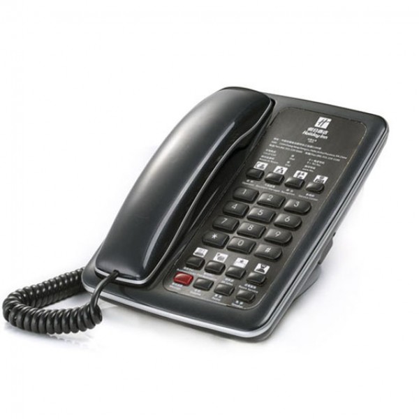 Τηλεφωνική συσκευή Hotel-97 δωματίου για ξενοδοχεία με SOS και service μπουτόν Black